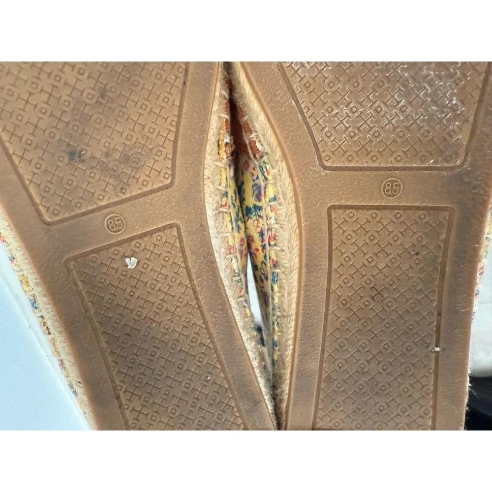 Tory Burch Weston Flat Espadrille Printed Canvas Size 8.5 French Paisley Floral - Picture 10 of 12